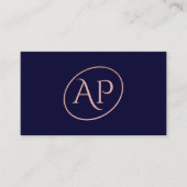 Navy roos Gold initiaal logo make-up typografie Visitekaartje (Voorkant)