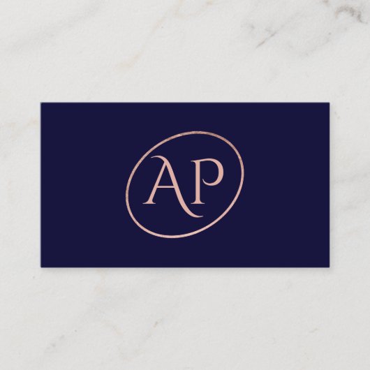 Navy roos Gold initiaal logo make-up typografie Visitekaartje (Voorkant)