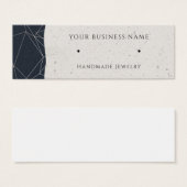 Navy Roos Gold Modern Stud Earning Display Kaarten Mini Visitekaartjes (Voorkant /achterkant)