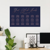 Navy+Roos Gold Moderne kalligrafie Poster (Thuiskantoor)