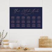 Navy+Roos Gold Moderne kalligrafie Poster (Keuken)