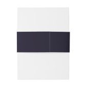 Navy Roos Gold Monogram Wedding Invitations Uitnodigingen Wikkel (Achterkant Voorbeeld)