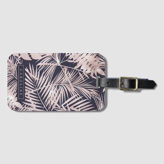 Navy & Roos Gold Palms Bagagelabel (Voorkant (horizontaal))