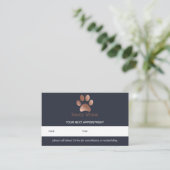 Navy Roos Gold Paw-printkaart voor Logo Visitekaartje (Staand voorkant)