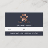 Navy Roos Gold Paw-printkaart voor Logo Visitekaartje (Voorkant)