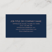 Navy Roos Goud Monogram Elegant Visitekaartje (Achterkant)