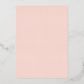 Navy Roos Goud Roze Bloemen Swirl Quinceanera Folie Uitnodiging (Achterkant)