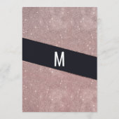 Navy Roos Gouden Glitter Kleur Blok Bruiloft Menu (Achterkant)