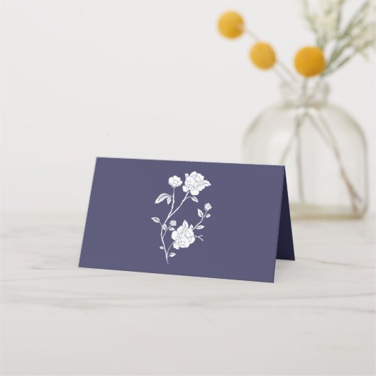 Navy Roos Reception Place Card Plaatskaartje (Achterkant)