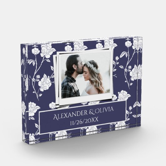 Navy Roos Wedding Couples Fotoblokken (Links)