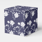 Navy Roos Wedding Favor Box Bedankdoosjes (Voorkant Zijde)