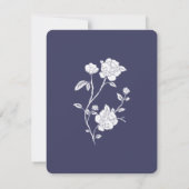 Navy Roos Wedding RSVP Kaart (Achterkant)