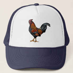 Navy Rooster Trucker Hat Pet