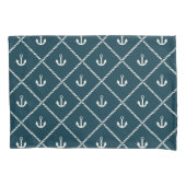 Navy Rope en Anchor Pattern Kussensloop (Voorkant-Links)