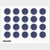Navy Rope Heart nautische bruiloft dank u Ronde Sticker (Vel)
