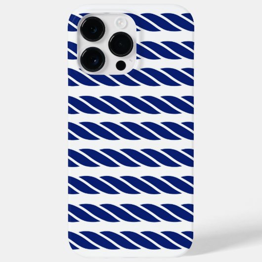 Navy Rope Stripes Nautische  achtergrond Case-Mate iPhone Case (Achterkant)