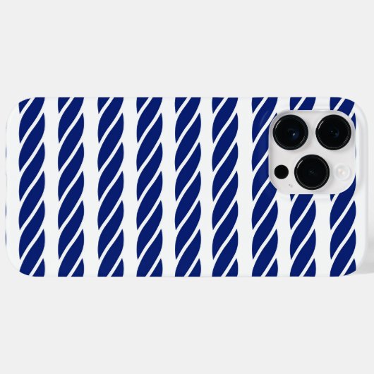 Navy Rope Stripes Nautische  achtergrond Case-Mate iPhone Case (Achterkant (horizontaal))