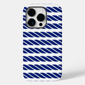 Navy Rope Stripes Nautische achtergrond Case-Mate iPhone Case (Achterkant)