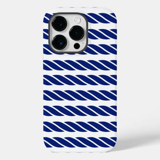 Navy Rope Stripes Nautische  achtergrond Case-Mate iPhone Case (Achterkant)