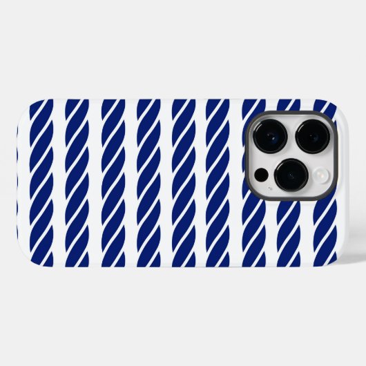 Navy Rope Stripes Nautische achtergrond Case-Mate iPhone Case (Achterkant (horizontaal))