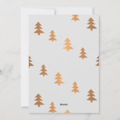 Navy Rose Gold Metallic Christmas Open House Party Feestdagenkaart (Achterkant)