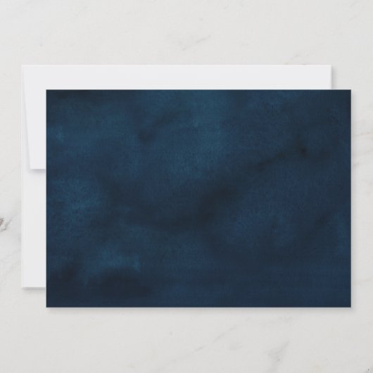 Navy Royal Blue Blush Floral Save the Date Kaart (Achterkant)