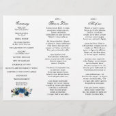 Navy Royal Blue Blush Pink Floral Tri-voudig Progr (Achterkant)