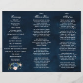 Navy Royal Blue Blush Pink Floral Tri-voudig Progr (Achterkant)