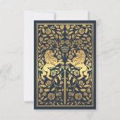 Navy Royal Lion middeleeuwse gouden bruiloft uitno Kaart (Achterkant)