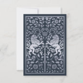 Navy Royal Lion middeleeuwse zilveren bruiloft uit Kaart (Achterkant)