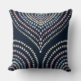 Navy roze blauw Concentric Hearts Rainbow Kussen