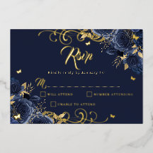 Navy Roze Bloem Goud Werveling Goud Quinceanera