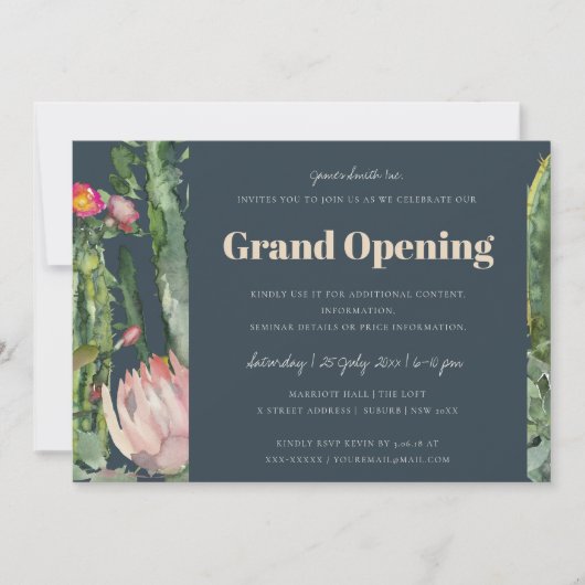 NAVY ROZE BLOEMENWOESTIJN CACTI FAUNA GROTE OPENIN KAART (Voorkant)