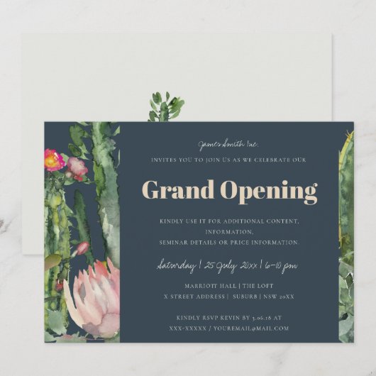 NAVY ROZE BLOEMENWOESTIJN CACTI FAUNA GROTE OPENIN KAART (Voorkant / Achterkant)