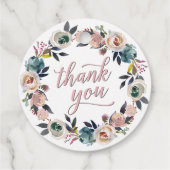 Navy Roze Bruiloft Vrijgezellenfeest Monogram Dank Bedankjes Labels (Achterkant)