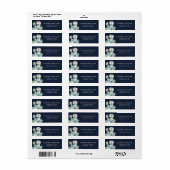 Navy Roze Cactus Bloem Retouradreslabels Etiket (Full Sheet)