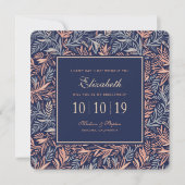 Navy & Roze Floral & Plant Patroon - Bridesmaid Kaart (Voorkant)