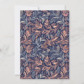 Navy & Roze Floral & Plant Patroon | Dank u wel Bedankkaart (Achterkant)