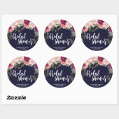 Navy roze floral vrijgezellenfeest sticker gunsten (Vel)