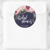 Navy roze floral vrijgezellenfeest sticker gunsten (Tas)
