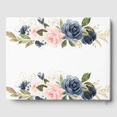 Navy Roze Foto Sympathie Uitvaart Waterverf Gastenboek (Achterkant)