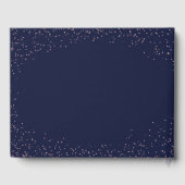 Navy Roze Gouden Glitters Elegante Jurk Bruidsmeis Gastenboek (Achterkant)