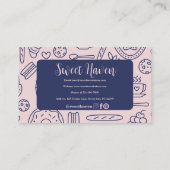 Navy Roze Gradient Kookgerei Bakkerij Visitekaartje (Achterkant)