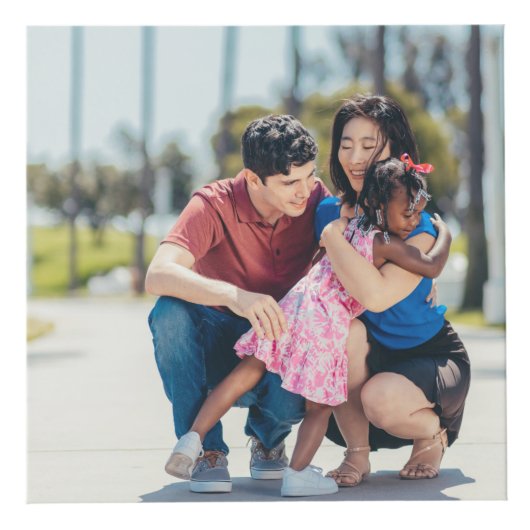 Navy roze Love maakt familie 4 foto's Kubus (Voorkant)