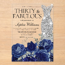 Navy Rozen Diamond Gown 30e verjaardagsfeest