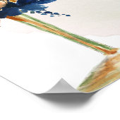 Navy Rust Boho Floral Vrijgezellenfeest Welkom Poster (Hoek)