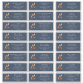 Navy Rust Gast Adresetiketten Sticker (Voorkant)