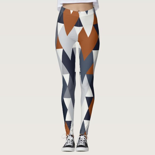 Navy Rust geometrie II A Leggings (Voorkant)
