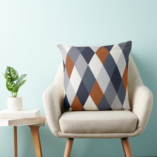 Navy Rust Geometry VII Kussen (Stoel)