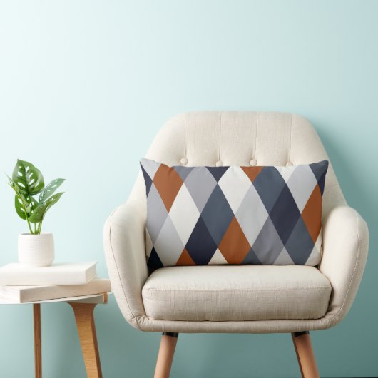 Navy Rust Geometry VIIA Kussen (Stoel)